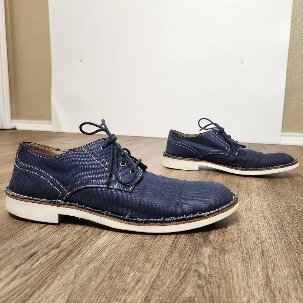 John Varvatos Star USA Blue Derby Oxford Shoes Mens Size 10